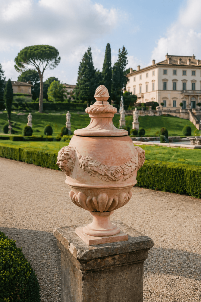 Vase en terre cuite d’Impruneta avec couvercle